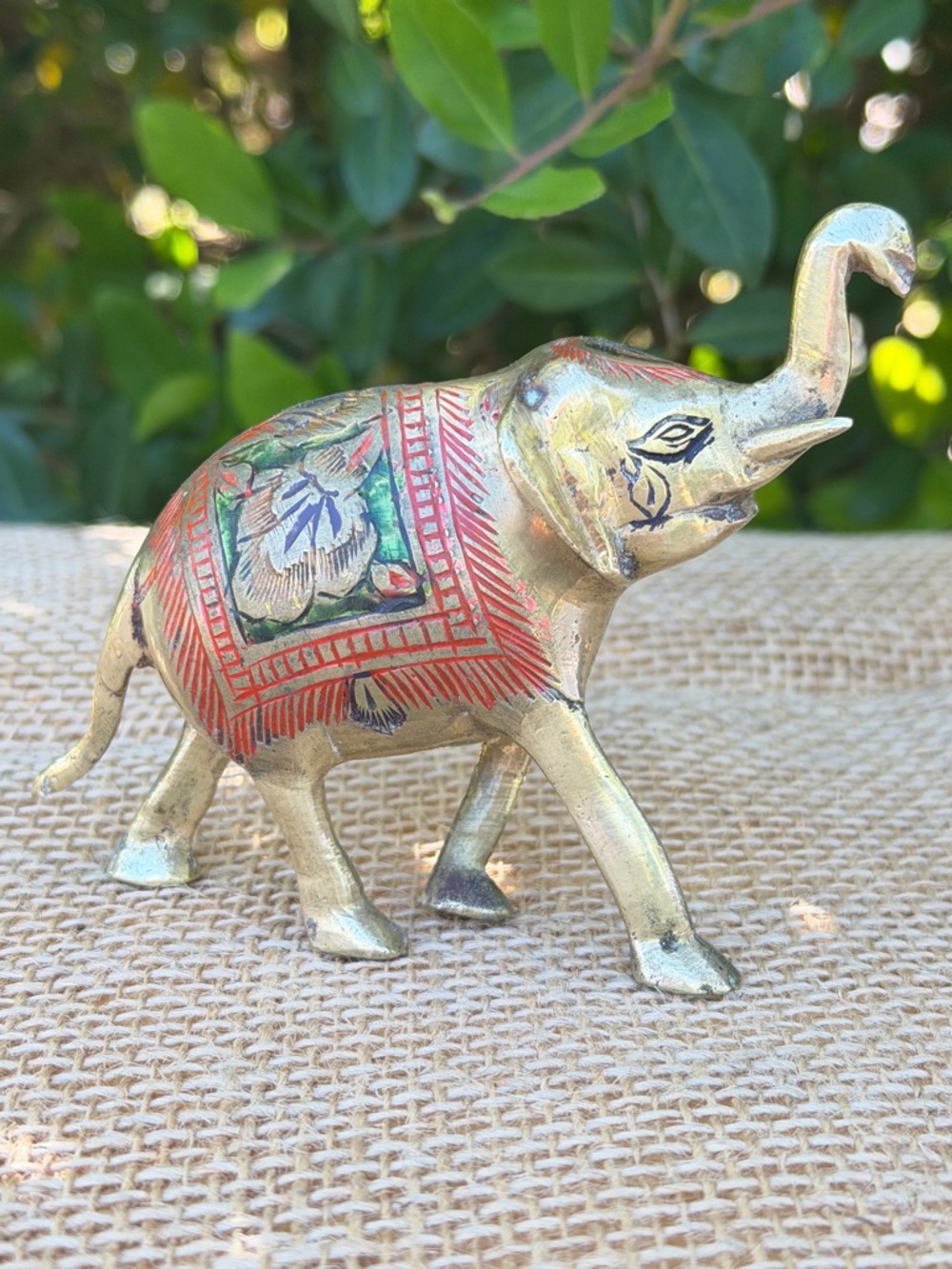 VTG Hand-Painted Brass Elephant Decor w/ Guide to Feng Shui Placement (& More)